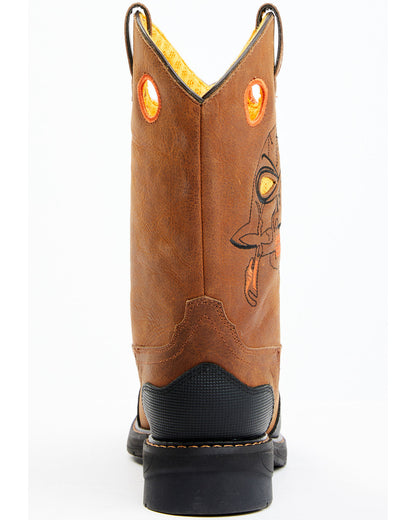 Boys' Skull Work Boots - Broad Square Toe | Cody James Boots|Sale