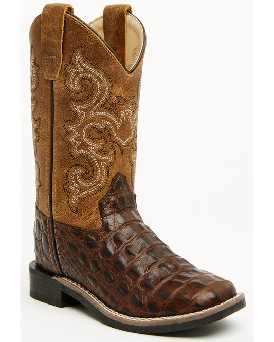 Boys' Dale Crocodile Print Western Boots - Broad Square Toe | Cody James Boots