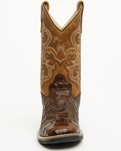 Boys' Dale Crocodile Print Western Boots - Broad Square Toe | Cody James Boots