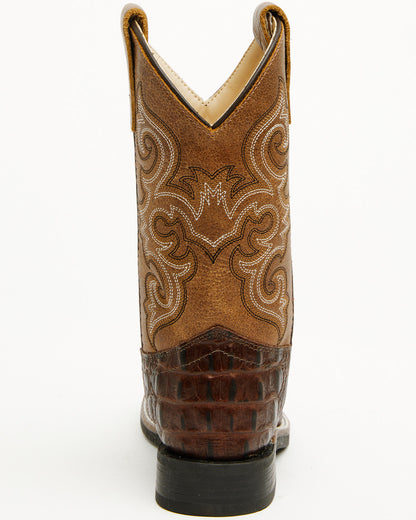 Boys' Dale Crocodile Print Western Boots - Broad Square Toe | Cody James Boots