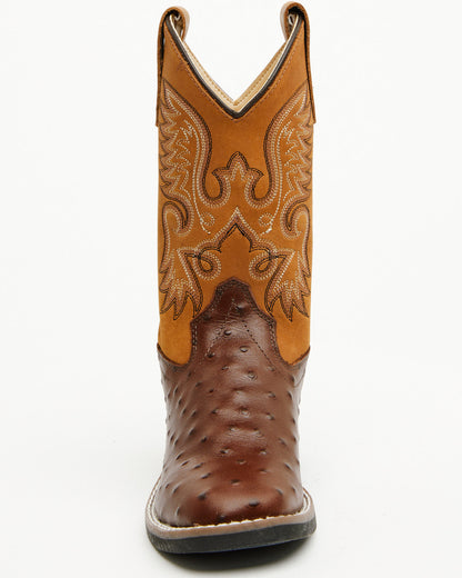 Boys' Dean Ostrich Print Western Boots - Broad Square Toe | Cody James Boots|Boys|Sale