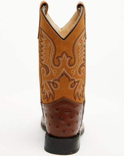 Boys' Dean Ostrich Print Western Boots - Broad Square Toe | Cody James Boots|Boys|Sale