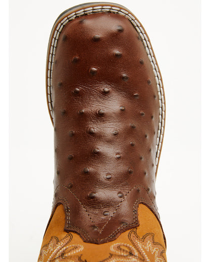 Boys' Dean Ostrich Print Western Boots - Broad Square Toe | Cody James Boots|Boys|Sale