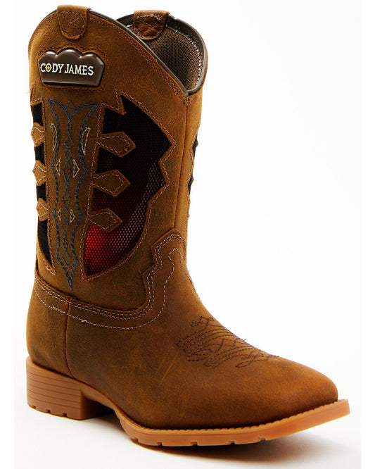 Boys' Light Up Western Boots - Broad Square Toe | Cody James Boots|Sale|Boys