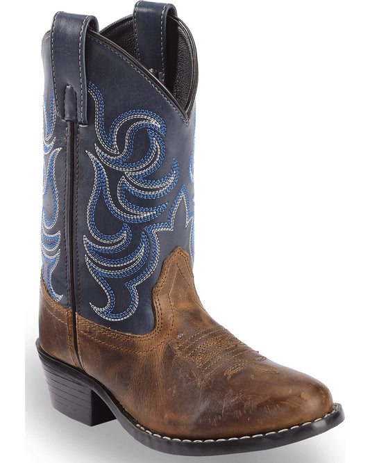 Boys' Holt Two-Tone Embroidered Western Boots - Round Toe | Cody James Boots