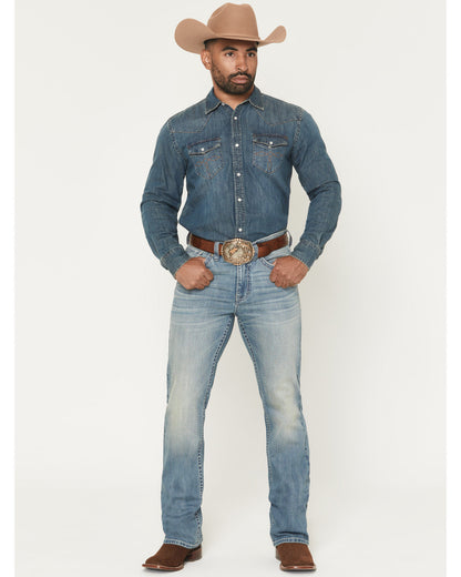 Men's Rattler Wash Wyatt Slim Bootcut Stretch Denim Jeans | Cody James Clothing