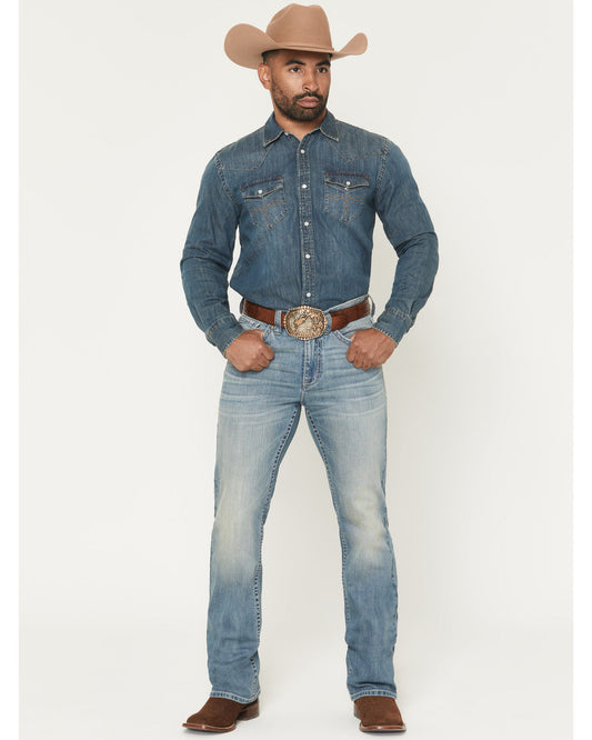 Men's Rattler Wash Wyatt Slim Bootcut Stretch Denim Jeans | Cody James Clothing