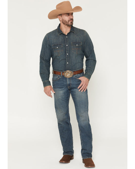 Men's Grullo Wash Wyatt Slim Bootcut Stretch Denim Jeans | Cody James Clothing