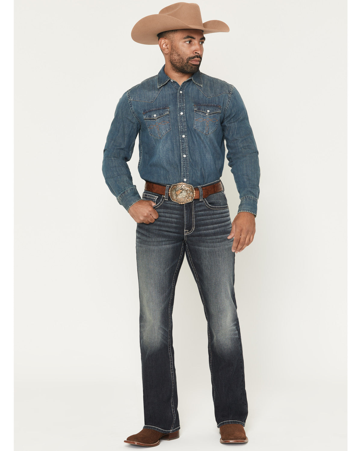 Men's Cayanne Wash Duke Relaxed Bootcut Stretch Denim Jeans | Cody James Clothing