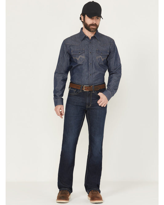 Men's FR Dark Wash Slim Bootcut Stretch Denim Work Jeans | Cody James Clothing