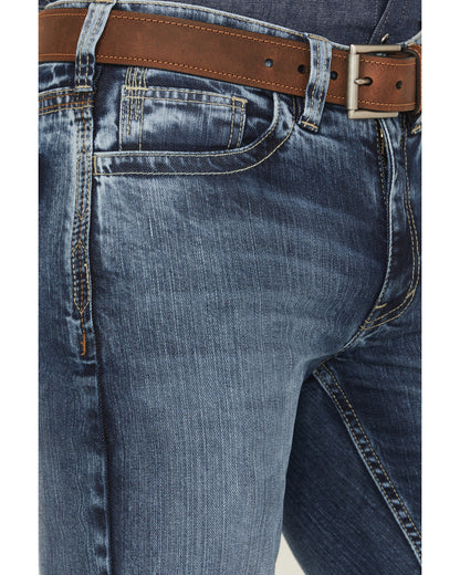 Men's FR Medium Wash Slim Bootcut Stretch Denim Work Jeans | Cody James Clothing