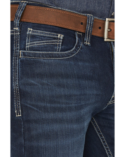 Men's FR Medium Wash Slim Straight Stretch Denim Work Jeans | Cody James Clothing