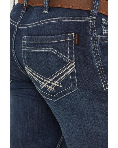 Men's FR Medium Wash Slim Straight Stretch Denim Work Jeans | Cody James Clothing