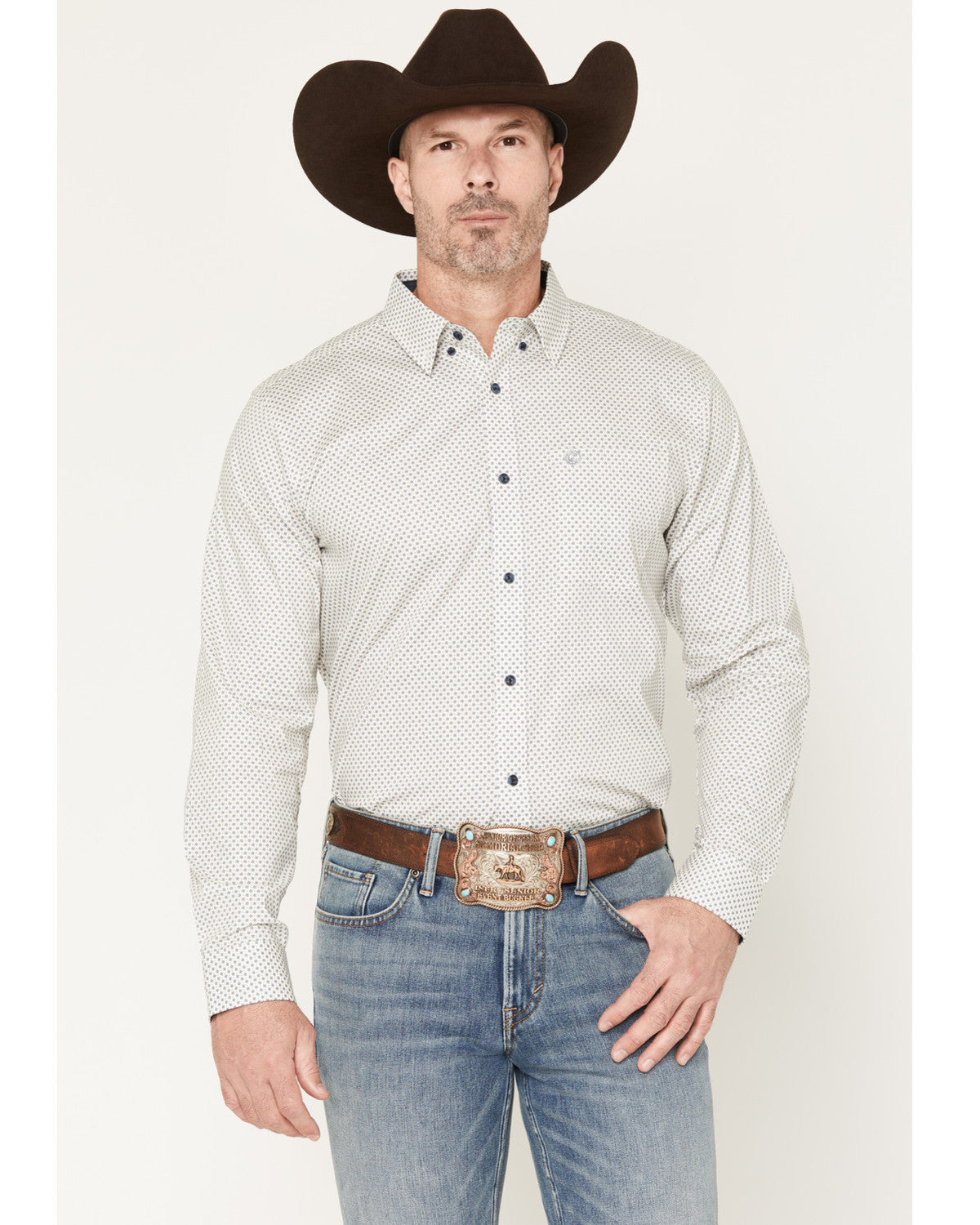 Men's NFR Geo Print Long Sleeve Button-Down Stretch Western | Cody James Clothing