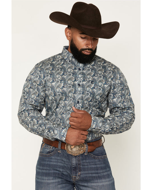 Men's Lost Resort Paisley Print Long Sleeve Button-Down Str | Cody James Clothing