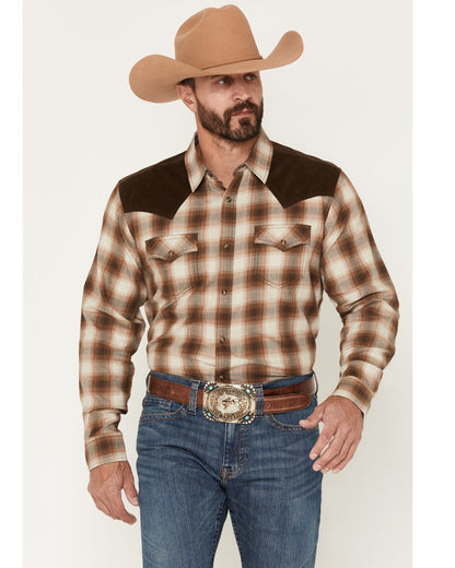 Men's Mad Plaid Print Corduroy Long Sleeve Snap Western Shi | Cody James Clothing