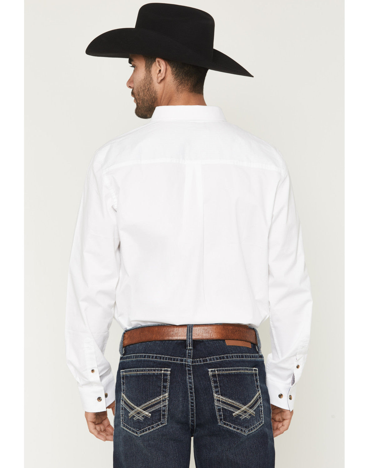 Men's Basic Solid Long Sleeve Button-Down Stretch Western S | Cody James Clothing