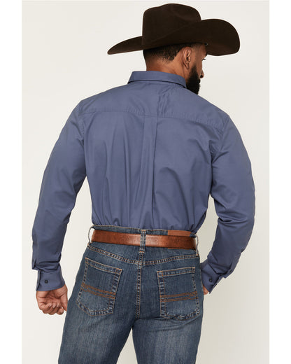 Men's Solid Long Sleeve Button-Down Stretch Western Shirt - | Cody James Clothing