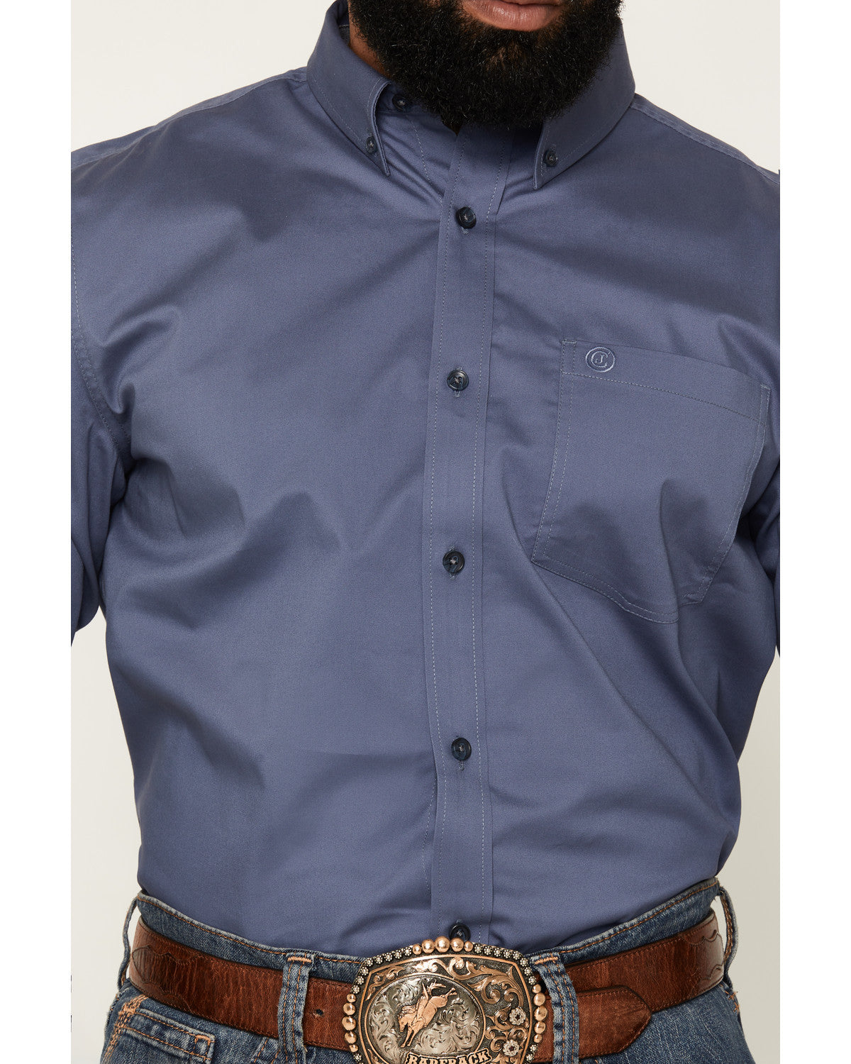 Men's Solid Long Sleeve Button-Down Stretch Western Shirt - | Cody James Clothing