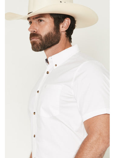 Men's Basic Solid Short Sleeve Button-Down Stretch Western | Cody James Clothing