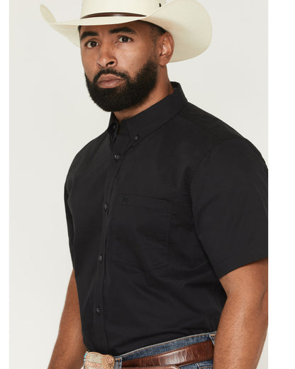 Men's Basic Solid Short Sleeve Button-Down Stretch Western | Cody James Clothing
