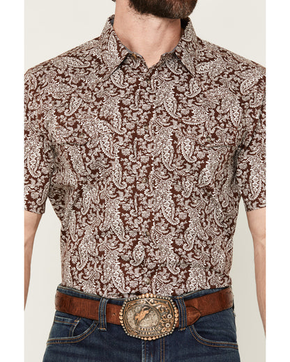 Men's Rusted Gate Paisley Print Short Sleeve Snap Western S | Cody James Clothing