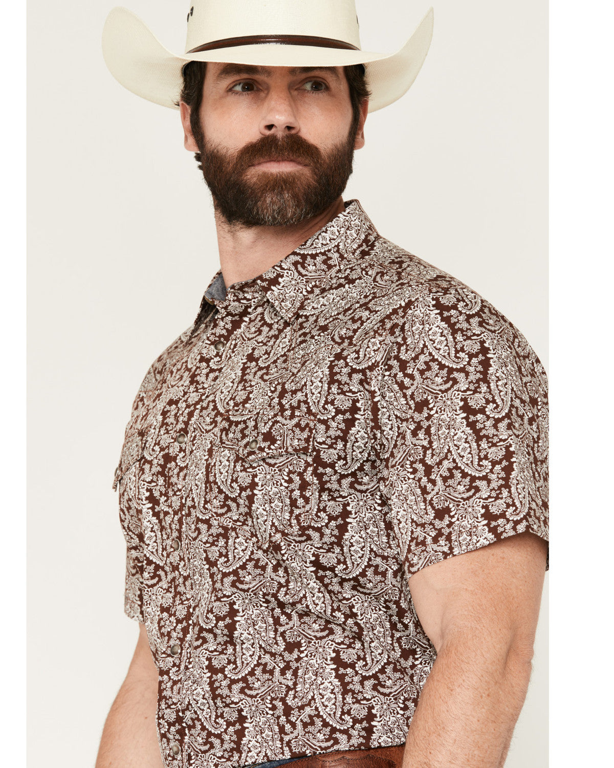Men's Rusted Gate Paisley Print Short Sleeve Snap Western S | Cody James Clothing