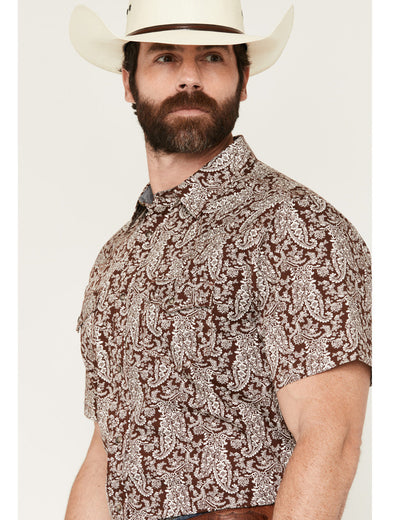 Men's Rusted Gate Paisley Print Short Sleeve Snap Western S | Cody James Clothing