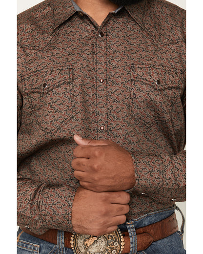Men's Fireball Geo Print Long Sleeve Snap Western Shirt - T | Cody James Clothing