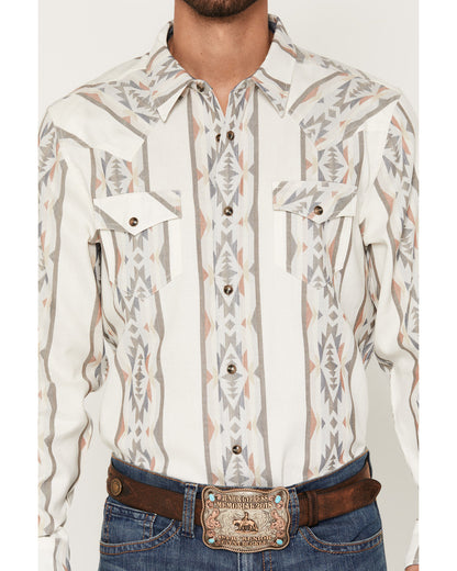 Men's Cowboy Boogie Southwestern Stripe Print Long Sleeve S | Cody James Clothing
