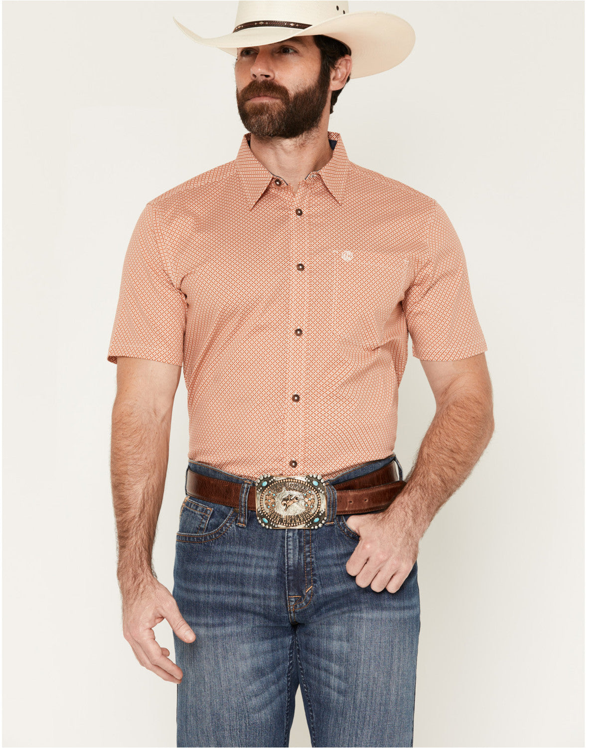 Men's Grill And Greet Medallion Print Short Sleeve Stretch | Cody James Clothing