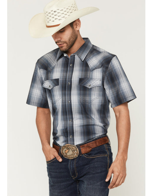 Men's Weed Wacker Plaid Print Short Sleeve Snap Western Shi | Cody James Clothing