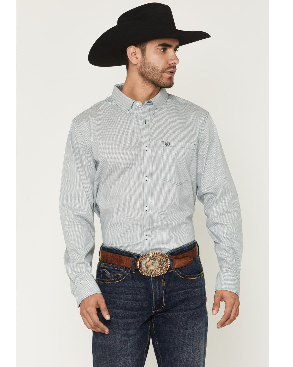 Men's Day Job Geo Print Long Sleeve Button-Down Stretch Wes | Cody James Clothing
