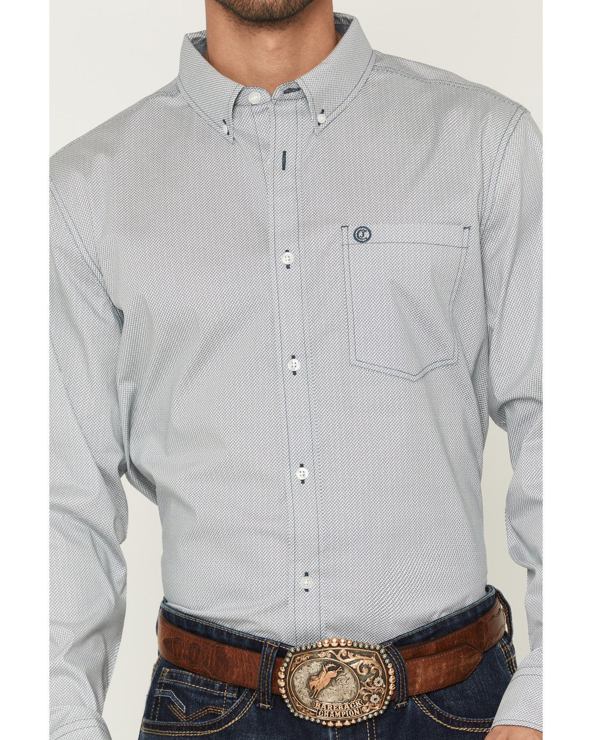 Men's Day Job Geo Print Long Sleeve Button-Down Stretch Wes | Cody James Clothing