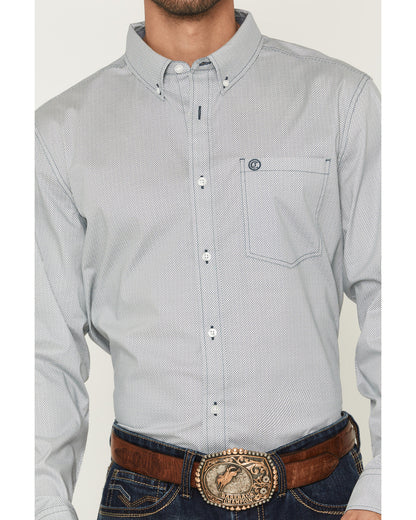 Men's Day Job Geo Print Long Sleeve Button-Down Stretch Wes | Cody James Clothing