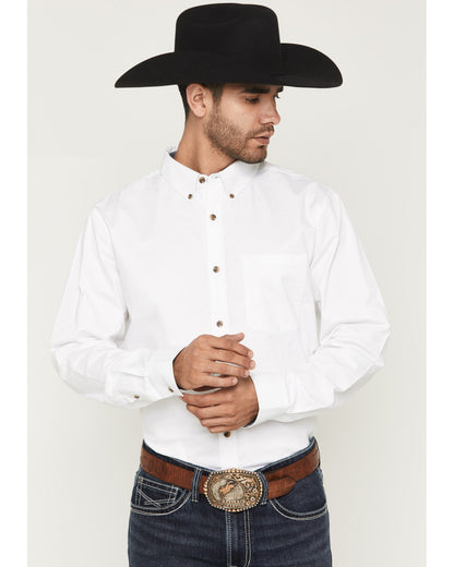 Men's Basic Solid Long Sleeve Button-Down Stretch Western S | Cody James Clothing