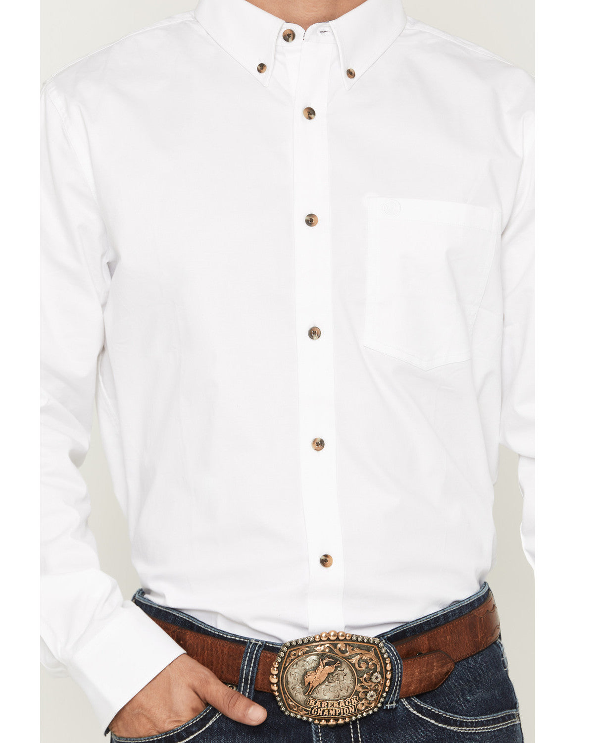 Men's Basic Solid Long Sleeve Button-Down Stretch Western S | Cody James Clothing