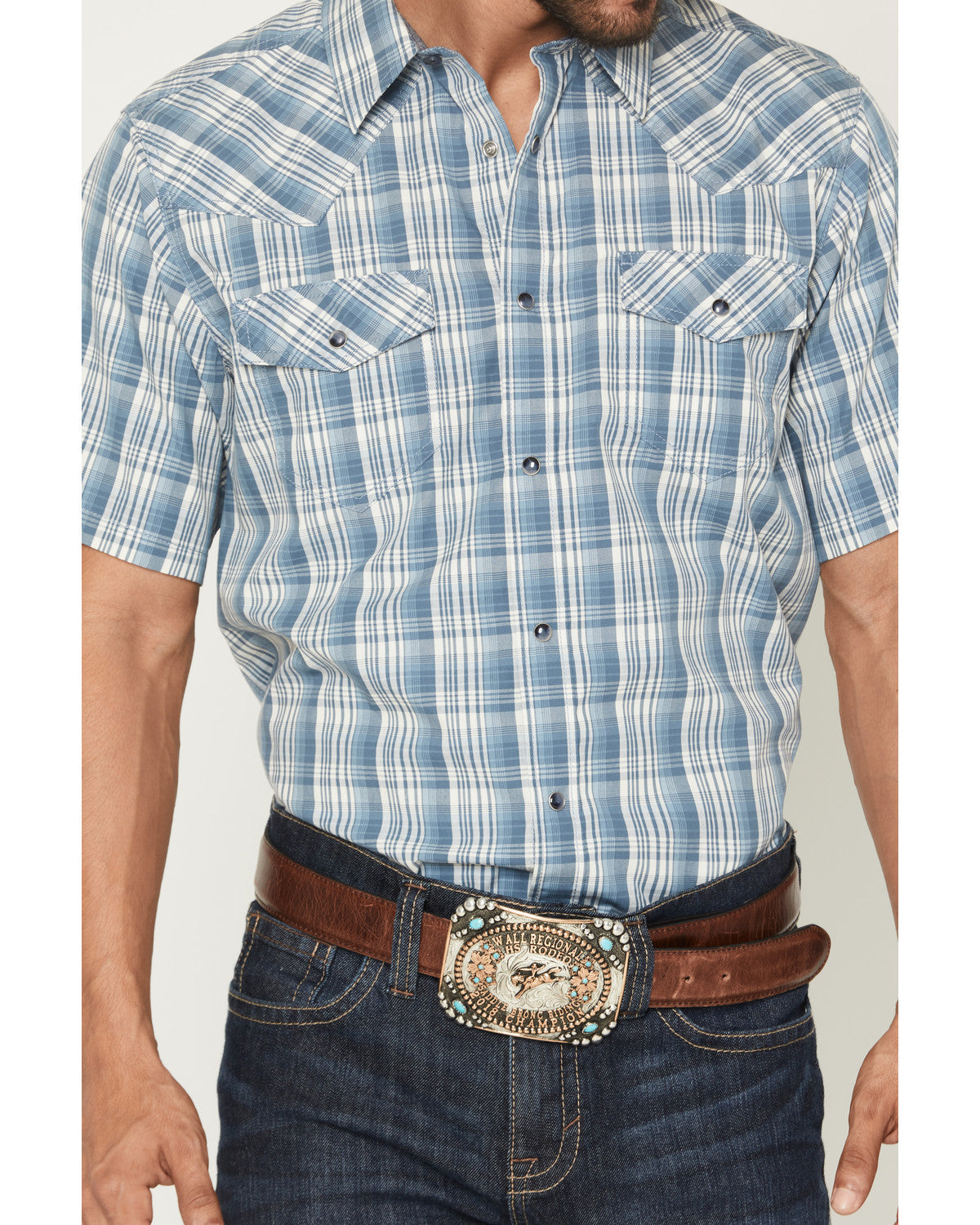 Men's Briggs Plaid Print Short Sleeve Snap Western Shirt - | Cody James Clothing