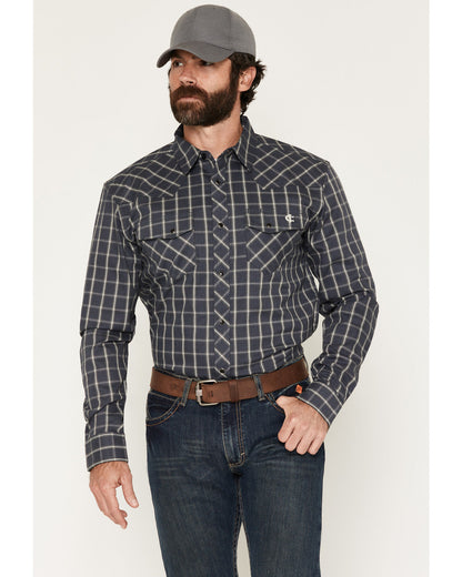 Men's FR Maricopa Plaid Print Long Sleeve Snap Work Shirt | Cody James Clothing