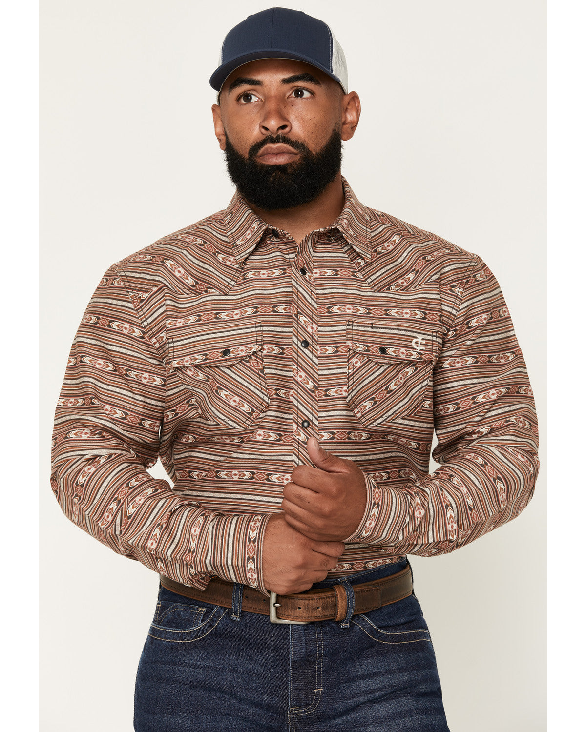 Men's FR Gila Striped Print Long Sleeve Snap Stretch Work S | Cody James Clothing