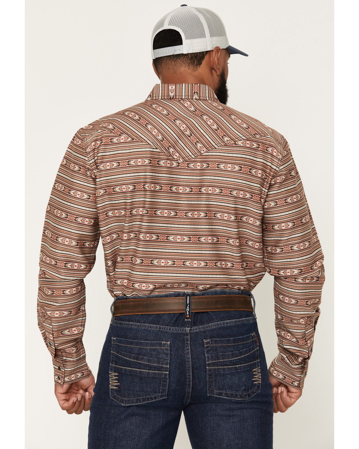 Men's FR Gila Striped Print Long Sleeve Snap Stretch Work S | Cody James Clothing