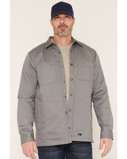 Men's FR Solid Lined Long Sleeve Snap Work Shirt Jacket | Cody James Clothing