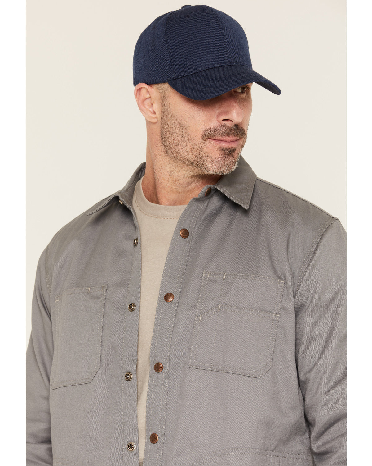 Men's FR Solid Lined Long Sleeve Snap Work Shirt Jacket | Cody James Clothing