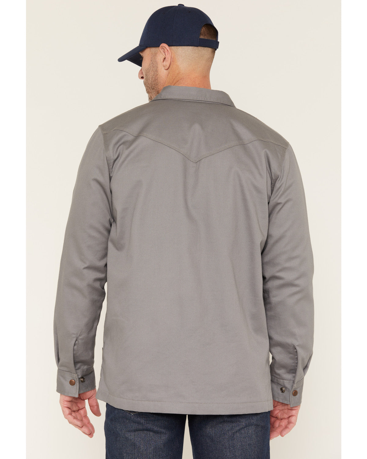 Men's FR Solid Lined Long Sleeve Snap Work Shirt Jacket | Cody James Clothing