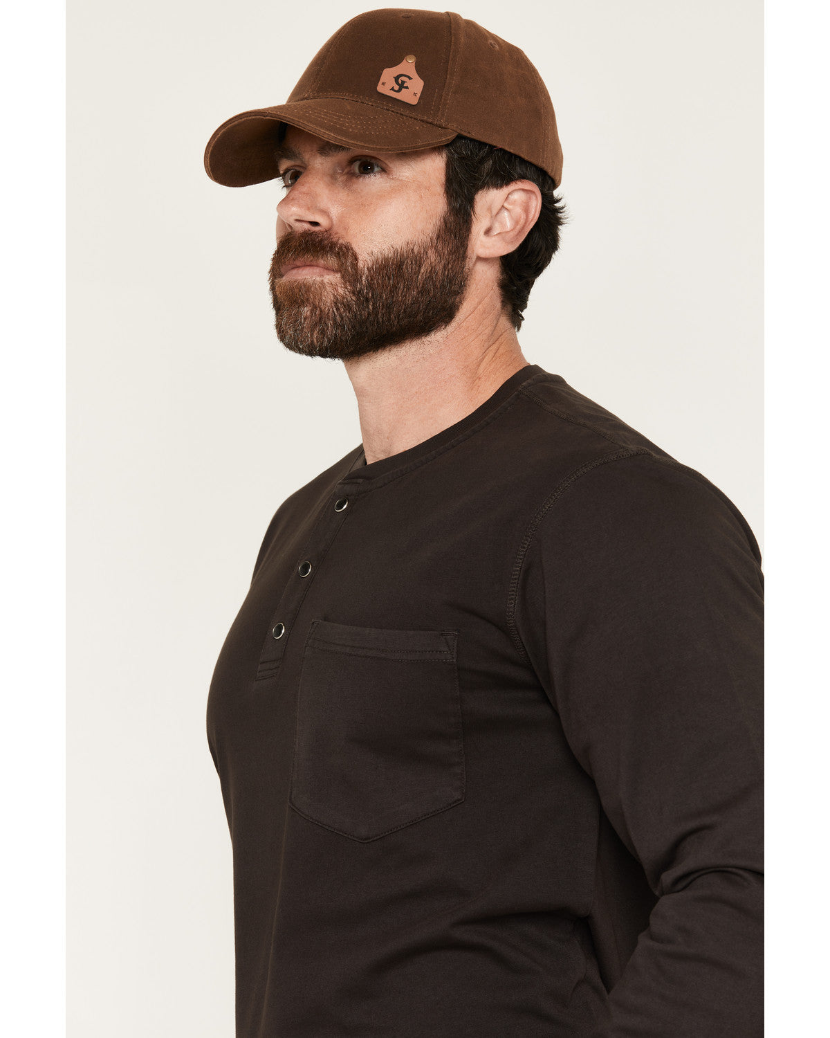Men's FR Roughneck Solid Long Sleeve Snap Henley Work Shirt | Cody James Clothing