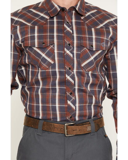 Men's FR McGregor Plaid Print Long Sleeve Snap Work Shirt | Cody James Clothing
