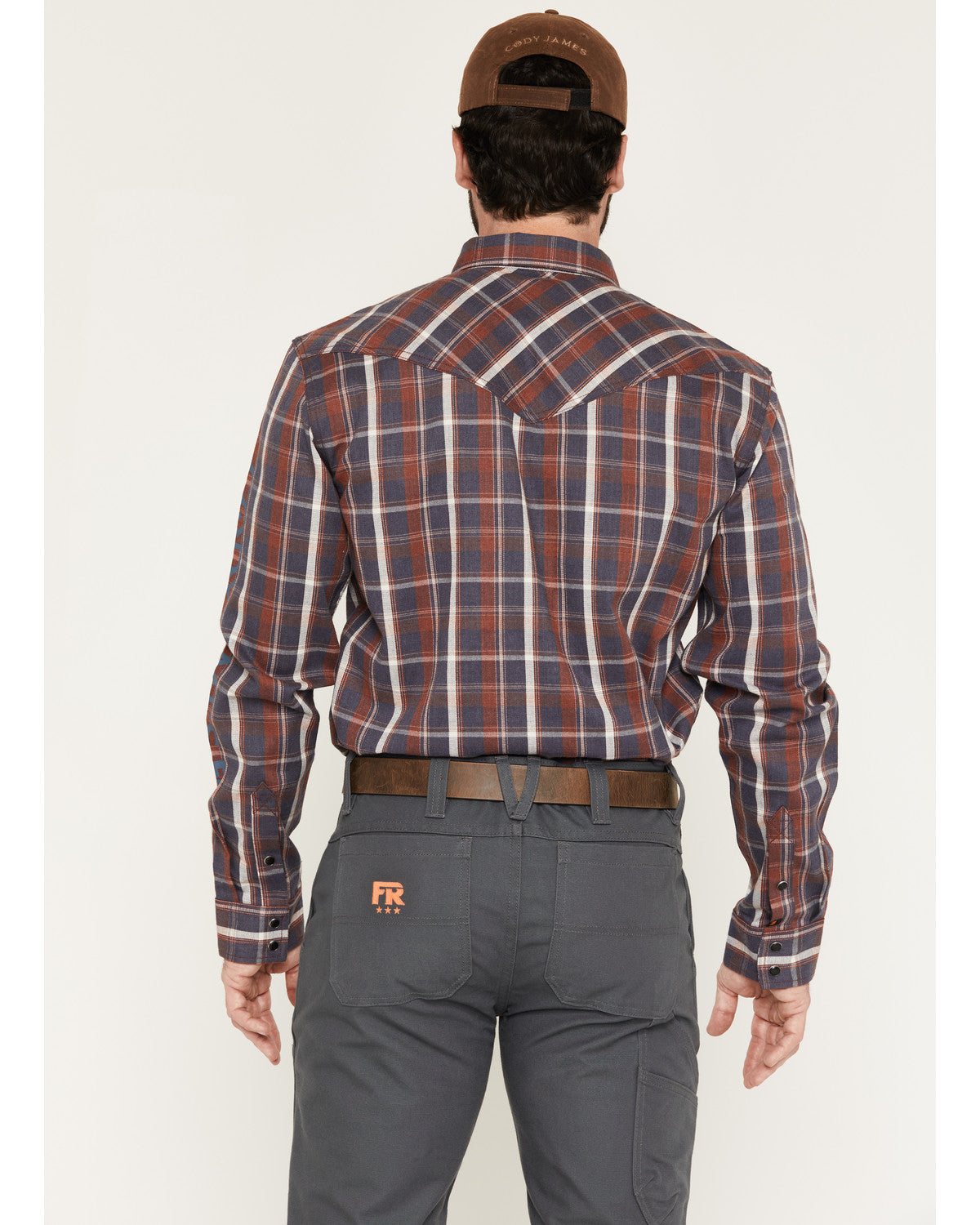 Men's FR McGregor Plaid Print Long Sleeve Snap Work Shirt | Cody James Clothing