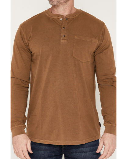Men's FR Roughneck Solid Long Sleeve Snap Henley Work Shirt | Cody James Clothing