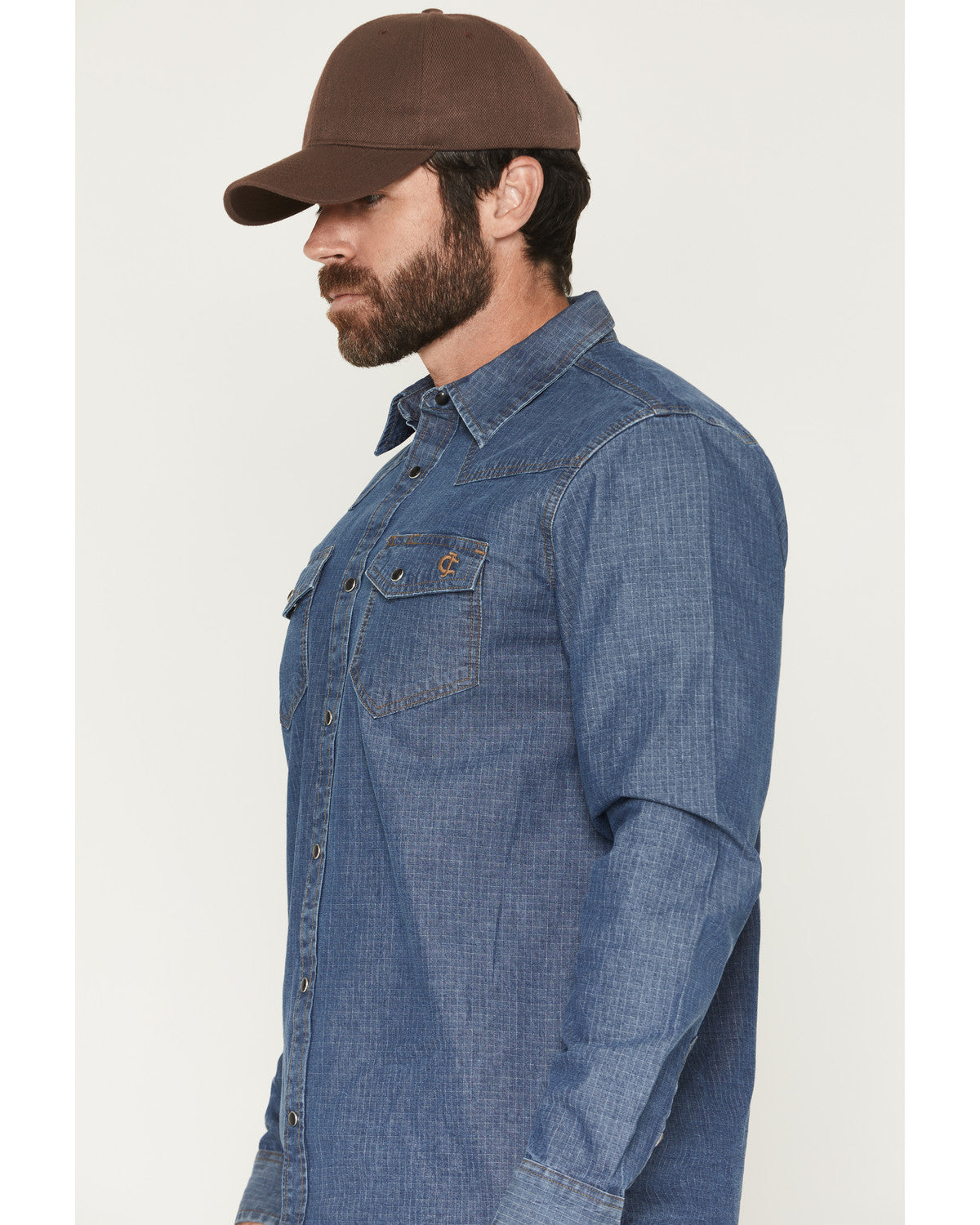 Men's FR Playa Ripstop Denim Long Sleeve Snap Work Shirt | Cody James Clothing