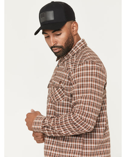 Men's FR Hondo Plaid Print Long Sleeve Snap Stretch Work Sh | Cody James Clothing